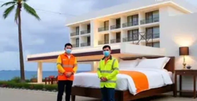 trabalhadores do Hotel Manta