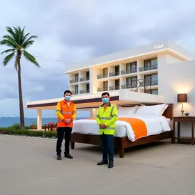 trabalhadores do Hotel Manta